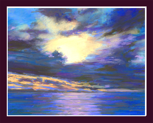 Carol Smith Dearborn, "Sunset Over the Ocean,"